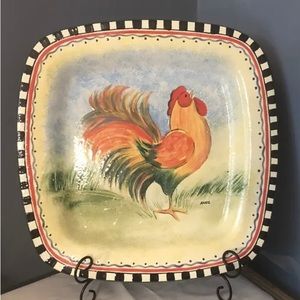 Chicken Platter Large 16*16 it’s handmade and signed by artist. Beautiful piece